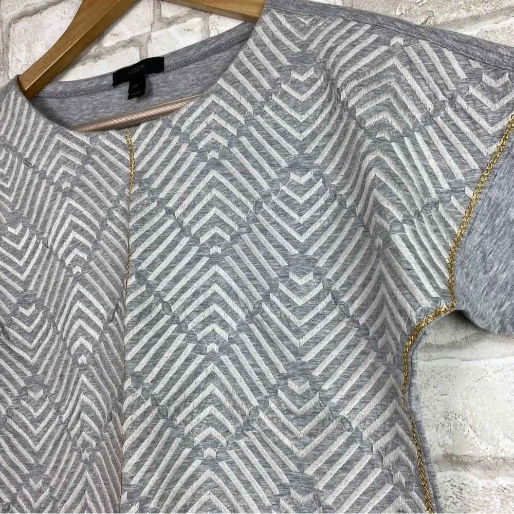 J. Crew Embroidered Herringbone Tee Size XS
